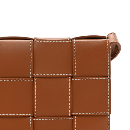 Bottega Veneta Lambskin Maxi Intrecciato Edge Stitch Cassette Crossbody Bag Wood 8 of 10