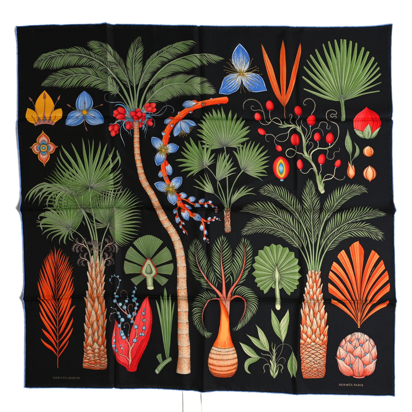 Silk Index Bromeliaceae Scarf 90 Black Vert Orange