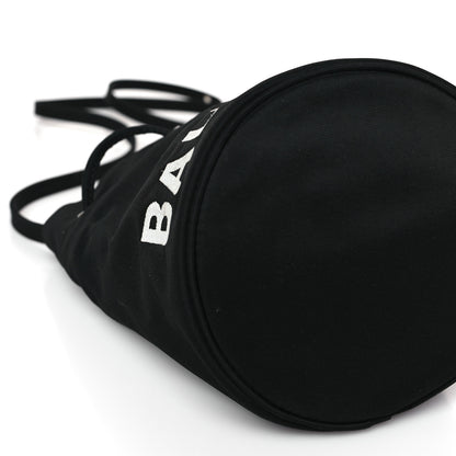 Balenciaga Recycled Sport Nylon Logo Embroidered Wheel Drawstring Bucket Bag XS Black 7 of 8
