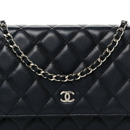Chanel Lambskin Quilted Wallet On Chain WOC Black 17 of 24