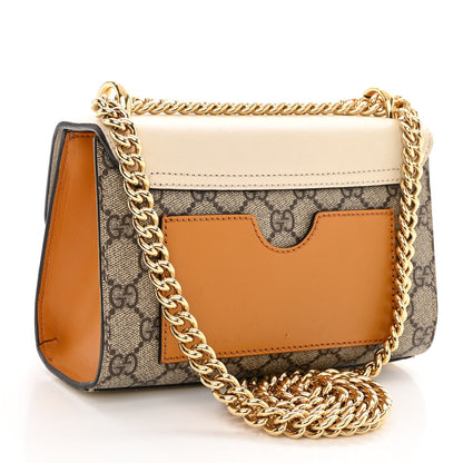 Gucci GG Supreme Monogram Calfskin Small Padlock Shoulder Bag Beige Mystic White Sun Oil 3 of 10
