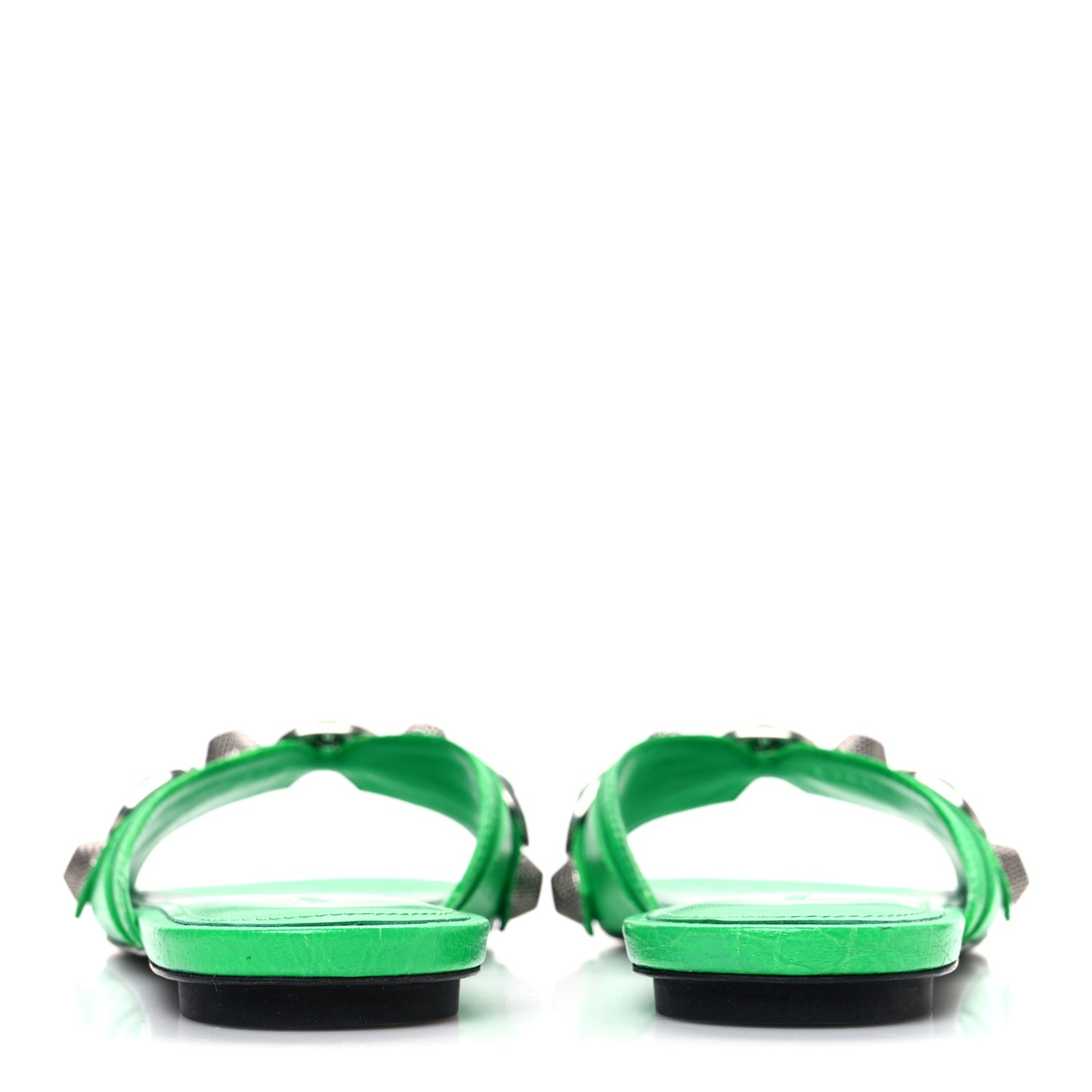 Agneau Arena Cagole Flat Slide Sandals 37 Vivid Green
