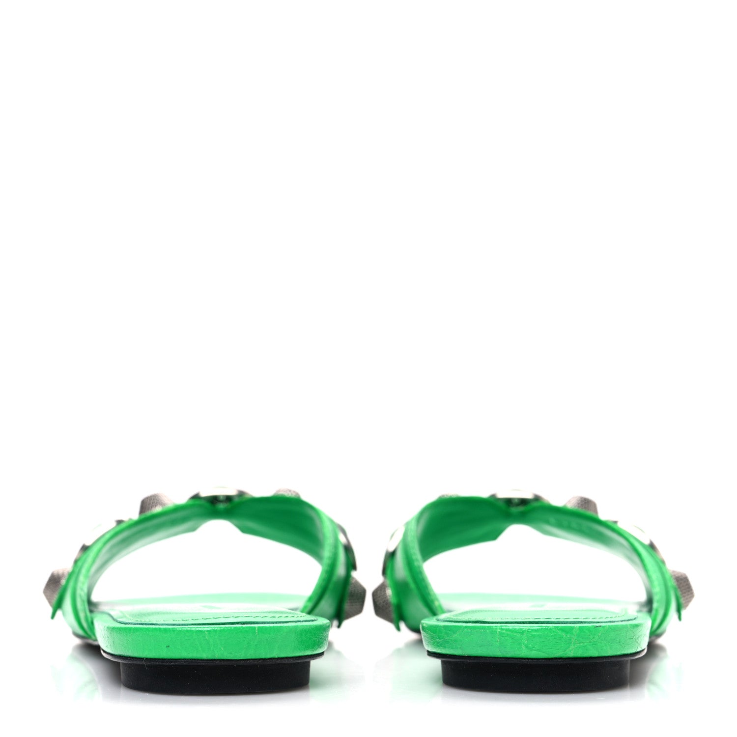 Balenciaga Agneau Arena Cagole Flat Slide Sandals 37 Vivid Green 6 of 10