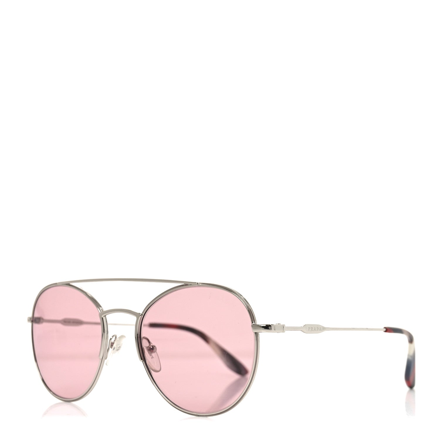 Prada Round Sunglasses VPR 55U Rosa Silver 1 of 6