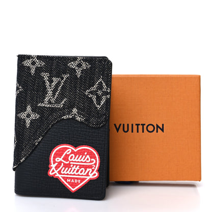 Louis Vuitton X NIGO Taurillon Monogram Denim Drip Pocket Organizer Black 8 of 8