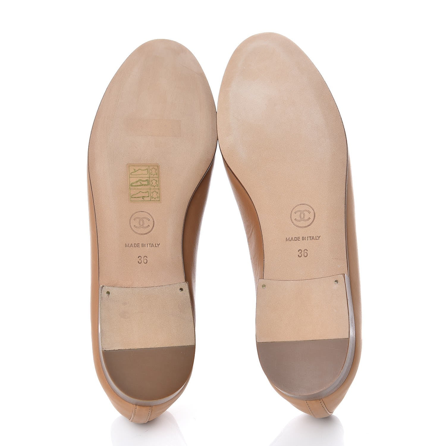 Chanel Lambskin Cap Toe Ballerina Flats 36 Beige Black 5 of 8