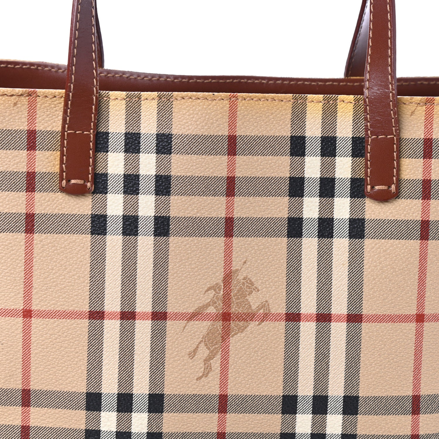 Burberry Haymarket Check Small Tote Brown 8 of 12