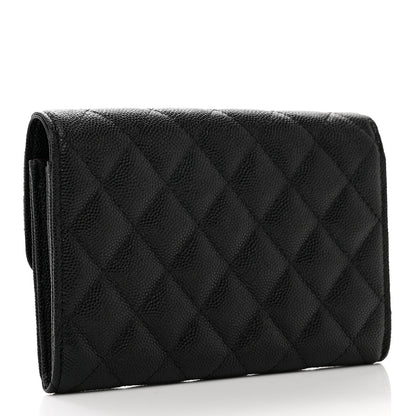 Chanel Caviar Quilted Large Gusset Flap Wallet Black 3 of 7