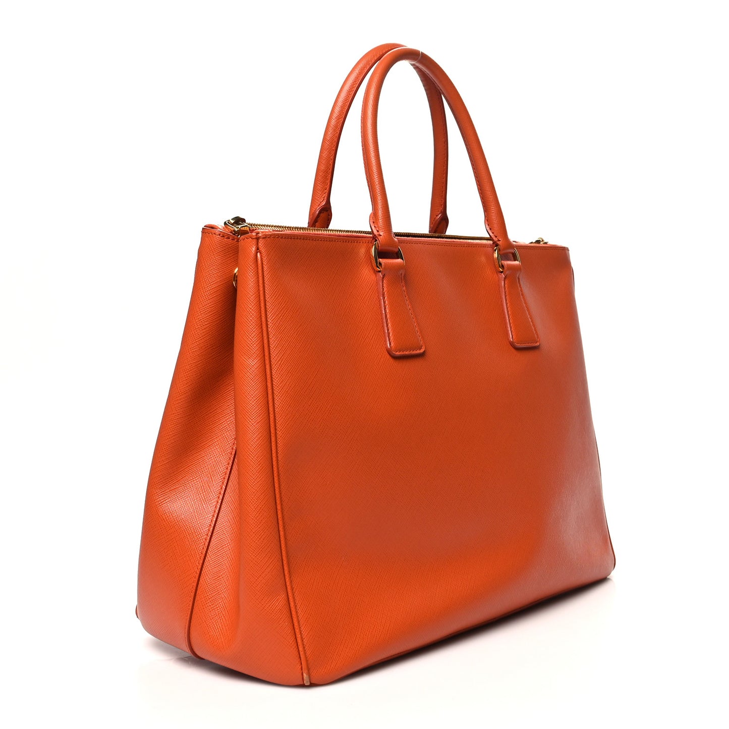 Saffiano Large Galleria Double Zip Tote Papaya