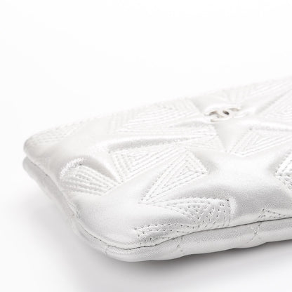 Chanel Metallic Lambskin Star Embossed Coin Purse Case Light Silver 8 of 10