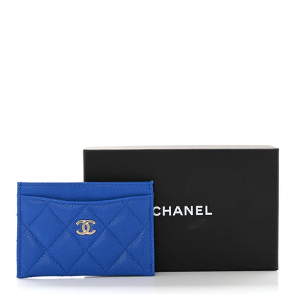 Chanel Caviar Quilted Card Holder Blue 9 of 9