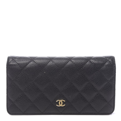 Chanel Caviar Quilted Yen Wallet Black 1 of 15