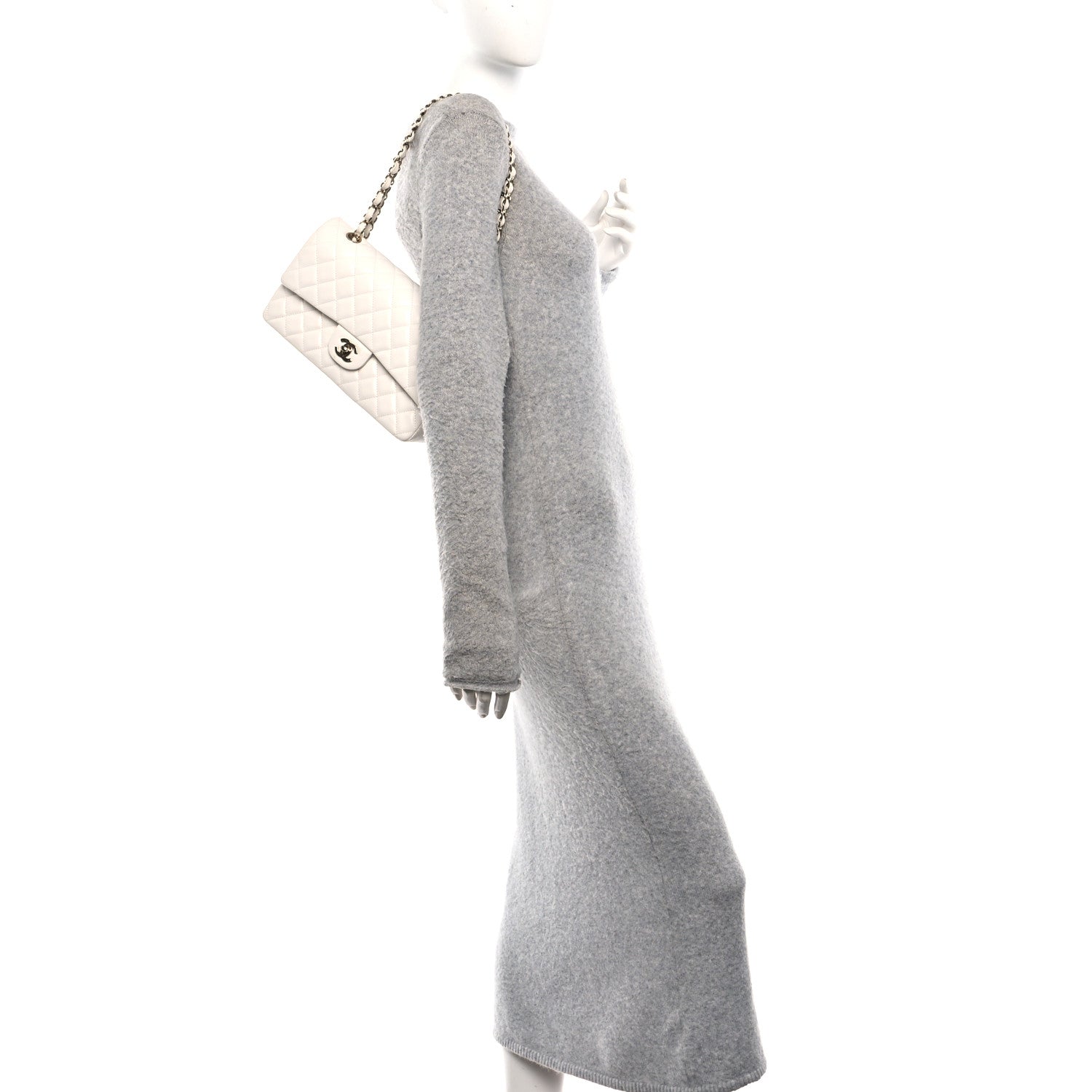 Chanel Caviar Quilted Medium Double Flap White 2 of 11