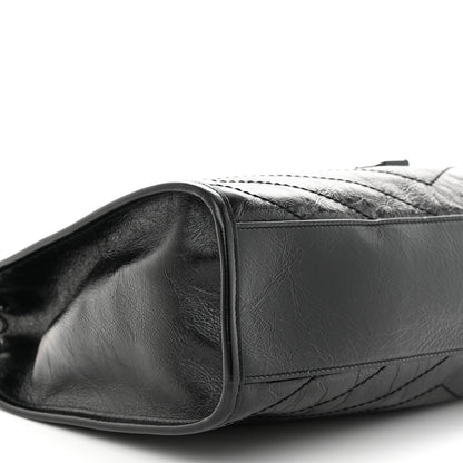 Saint Laurent Crinkled Calfskin Matelasse Monogram Medium Niki Shopper Tote Black 9 of 10