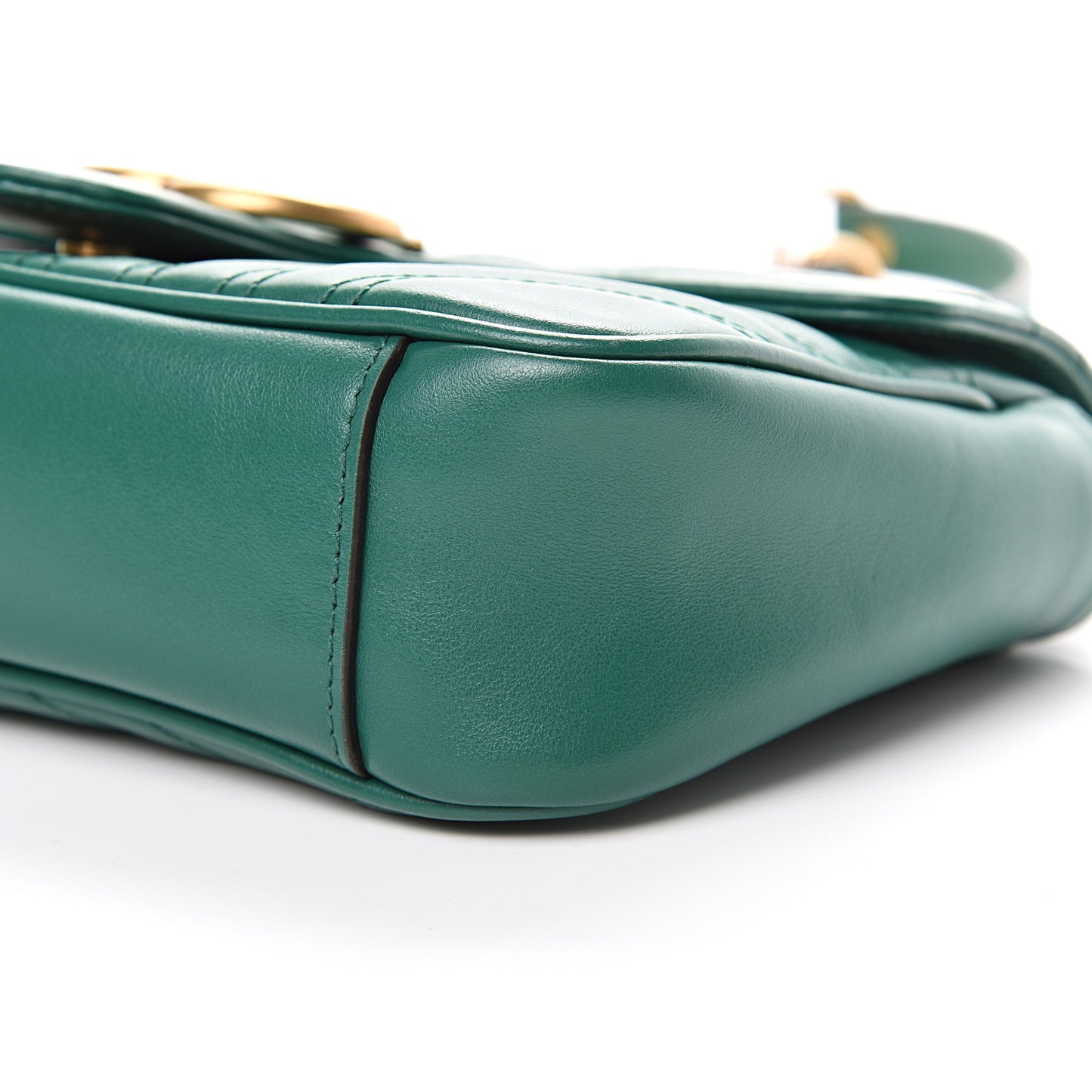 Calfskin Matelasse Mini GG Marmont Shoulder Bag Emerald Green
