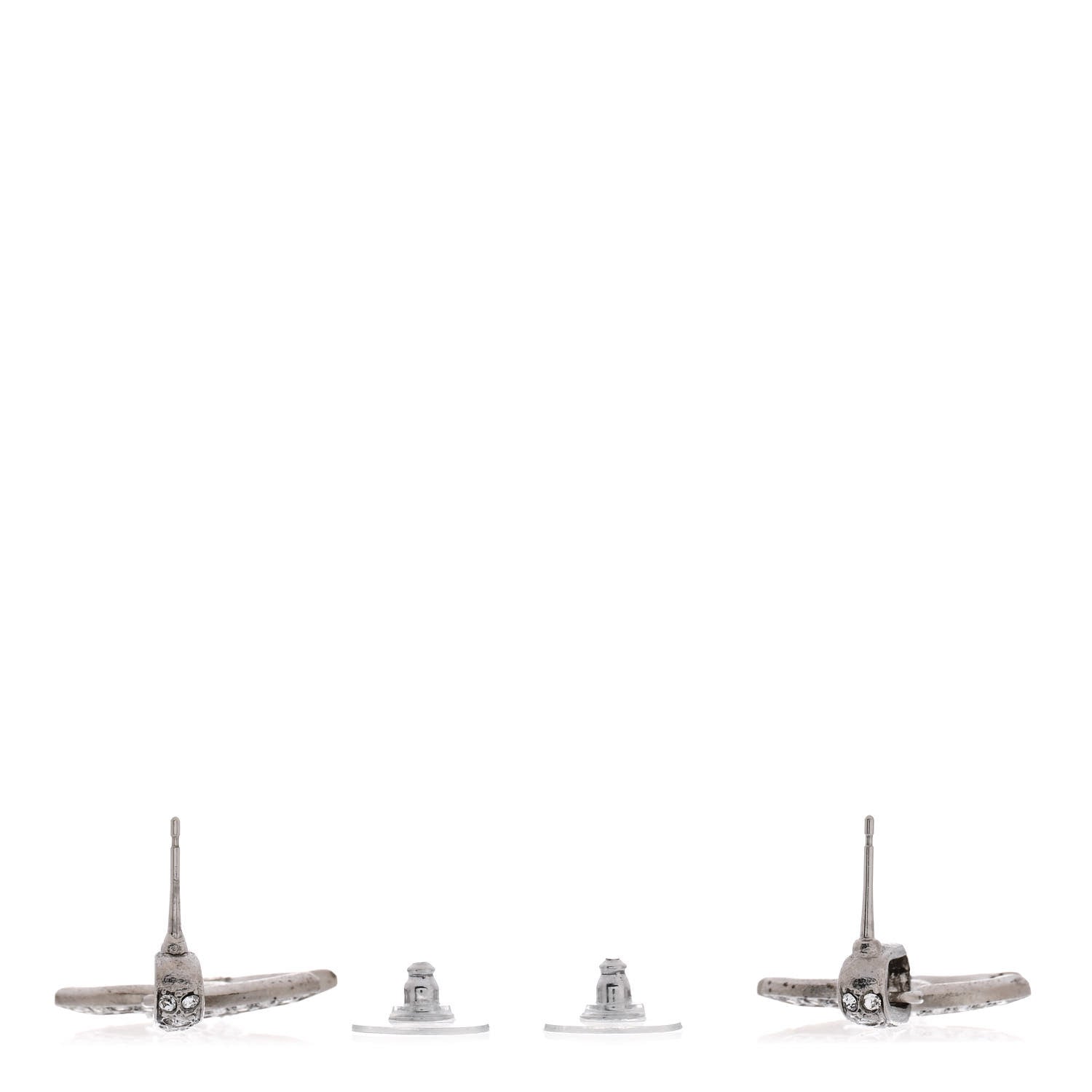 Chanel Crystal Palais Garnier CC Drop Earrings Silver 3 of 5
