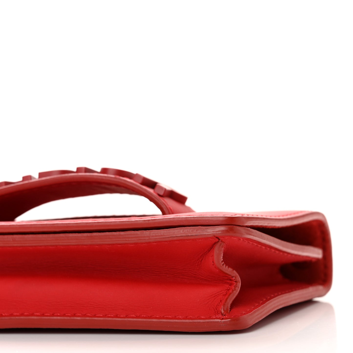Ultra Matte Calfskin Mini J'Adior Chain Flap Bag Red