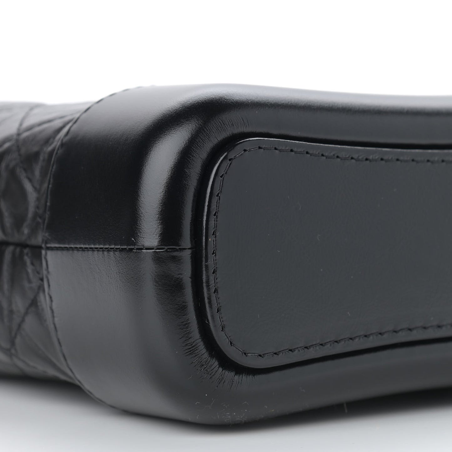 Aged Calfskin Quilted Small Gabrielle Hobo Black