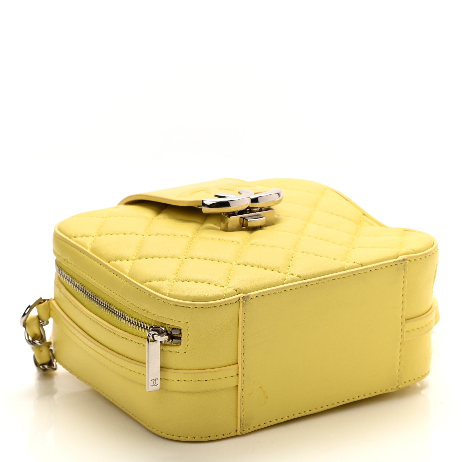 Chanel Lambskin Quilted Mini CC Box Camera Bag Yellow 3 of 9