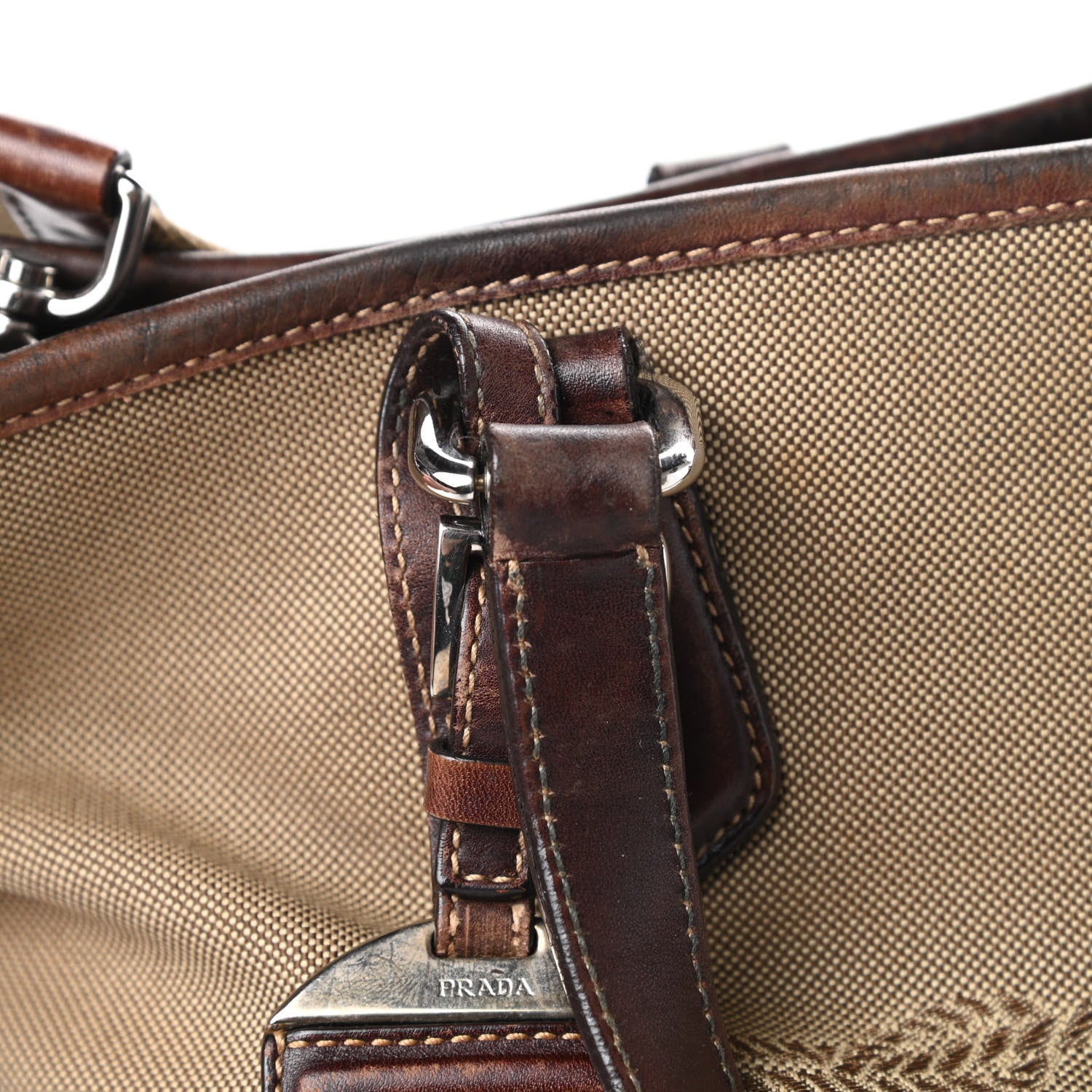 Prada Jacquard Logo Tote Corda Moro 17 of 20