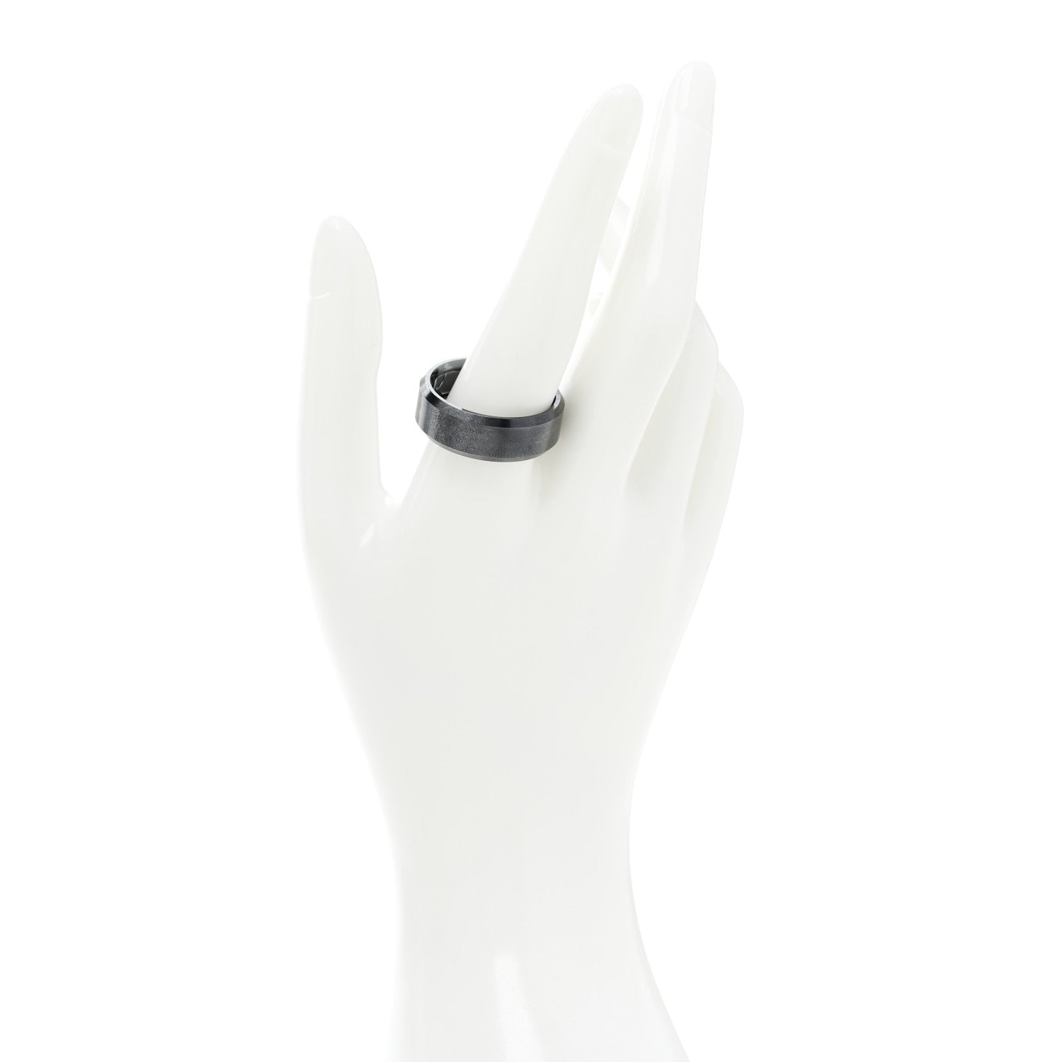 David Yurman Black Titanium 8.5mm Beveled Band Ring 67 11.75 2 of 4