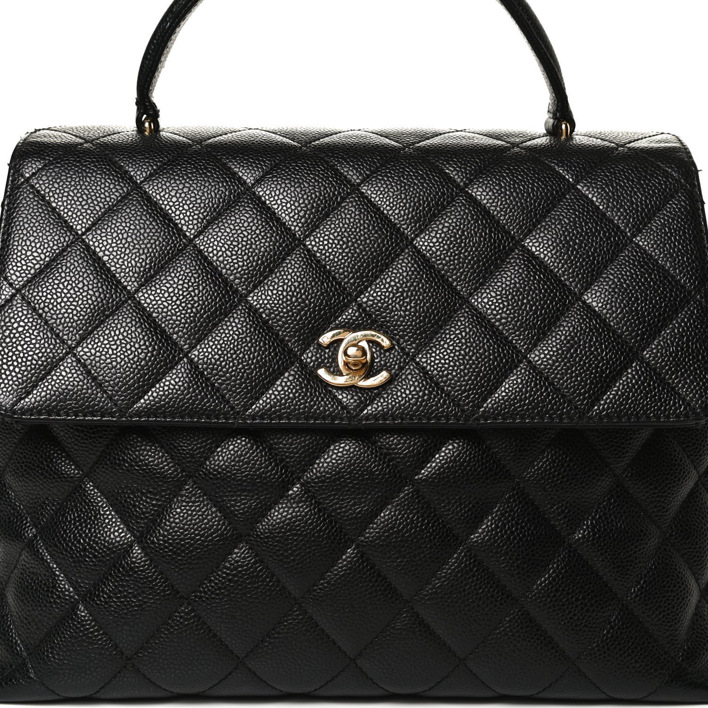 Caviar Quilted Jumbo Kelly Flap Black