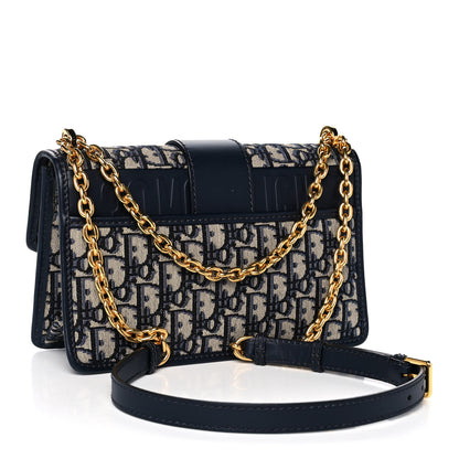 Christian Dior Oblique 30 Montaigne Chain Flap Bag Blue 2 of 12