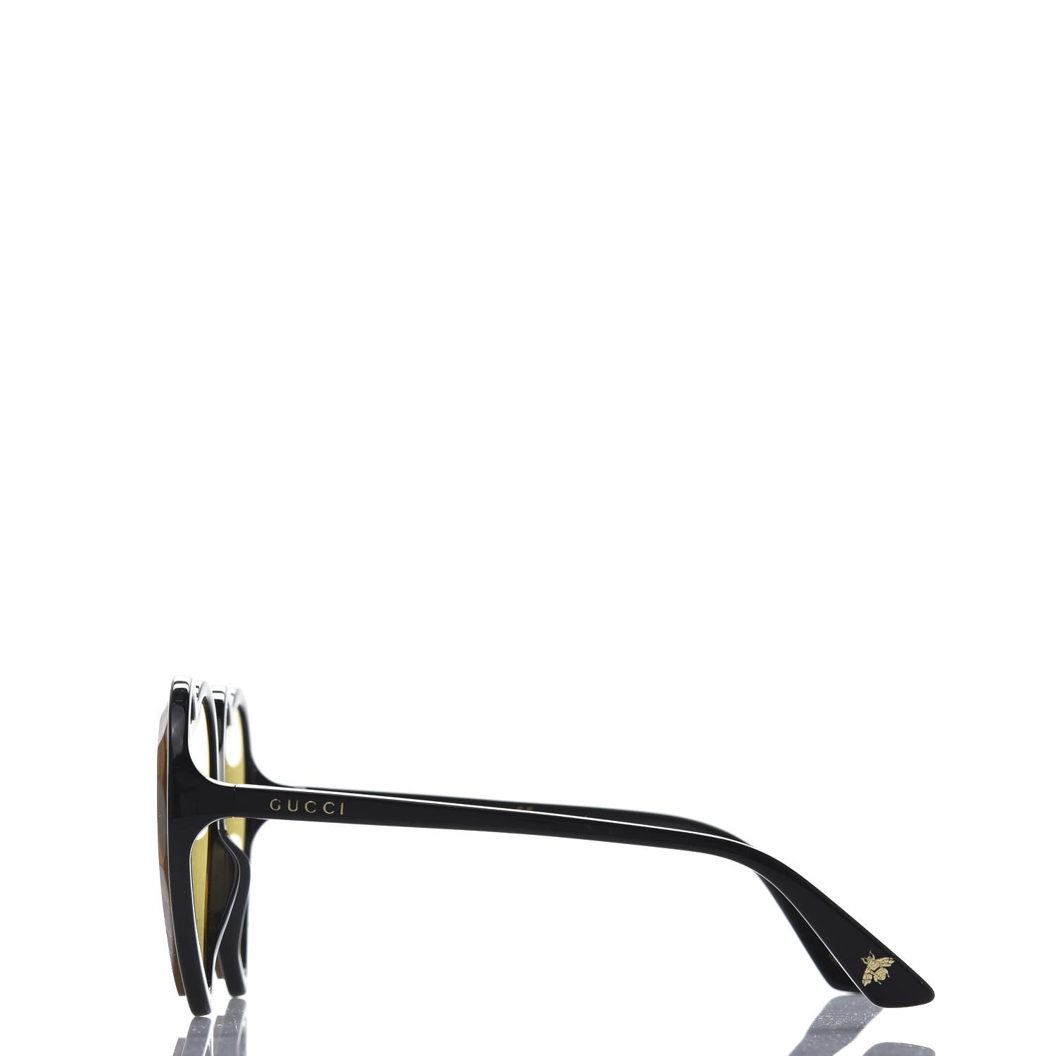 Gucci Hollywood Forever Heart Sunglasses GG0360S Black Yellow 3 of 8