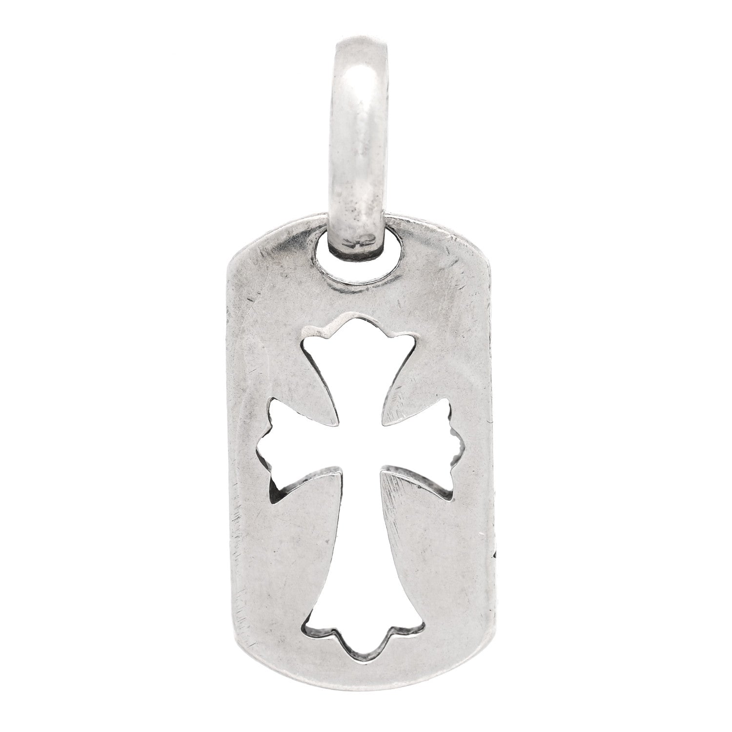 Chrome Hearts Sterling Silver Cross Cut Out Dog Tag Pendant 1 of 4