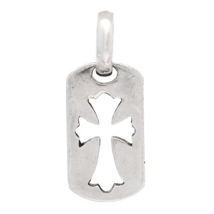 Chrome Hearts Sterling Silver Cross Cut Out Dog Tag Pendant 1 of 4
