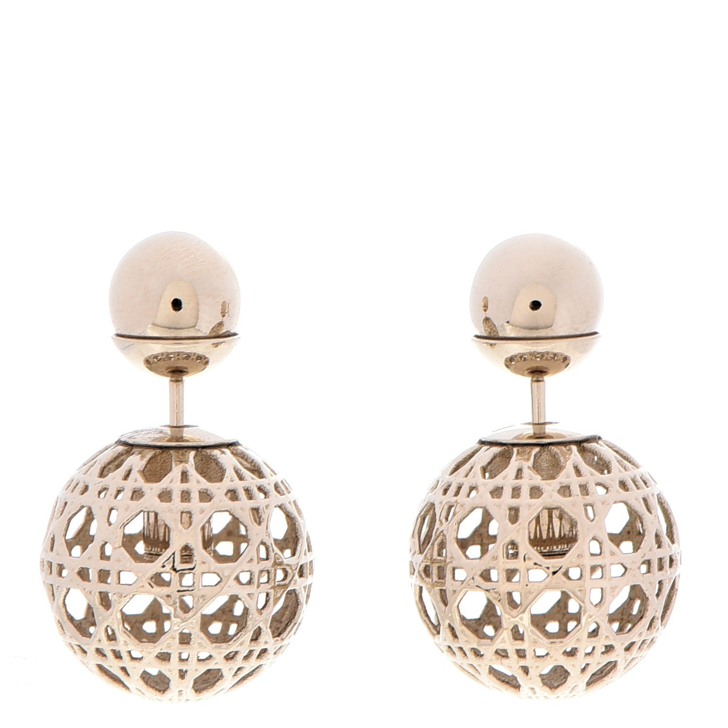 Christian Dior Cannage Mise En Dior Tribal Earrings Gold 1 of 5