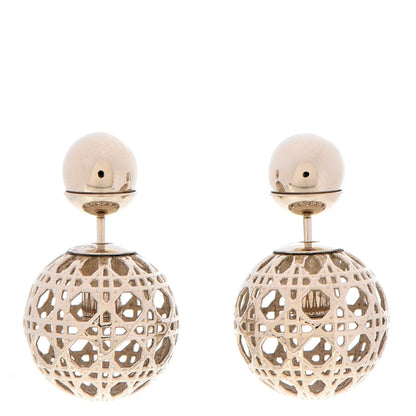 Christian Dior Cannage Mise En Dior Tribal Earrings Gold 1 of 5