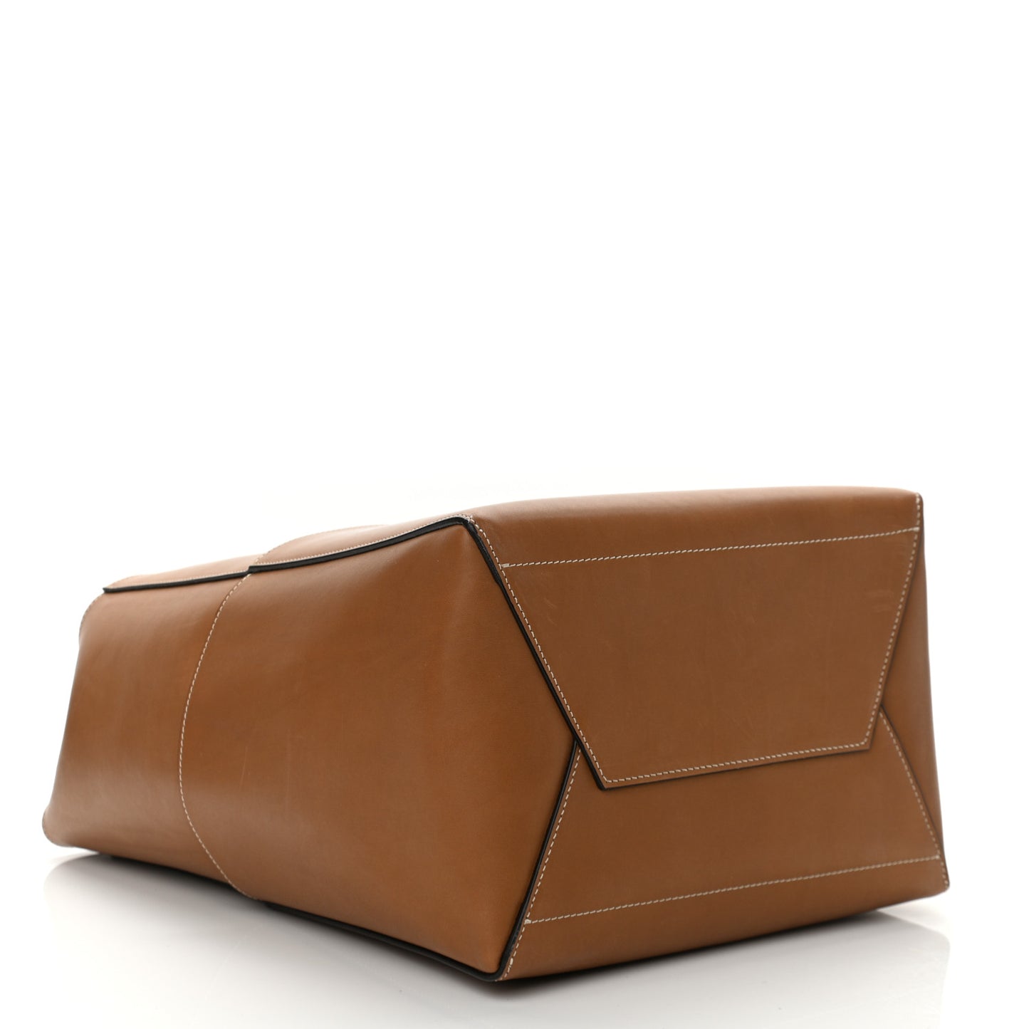 Natural Calfskin Sangle Bucket Bag Light Camel
