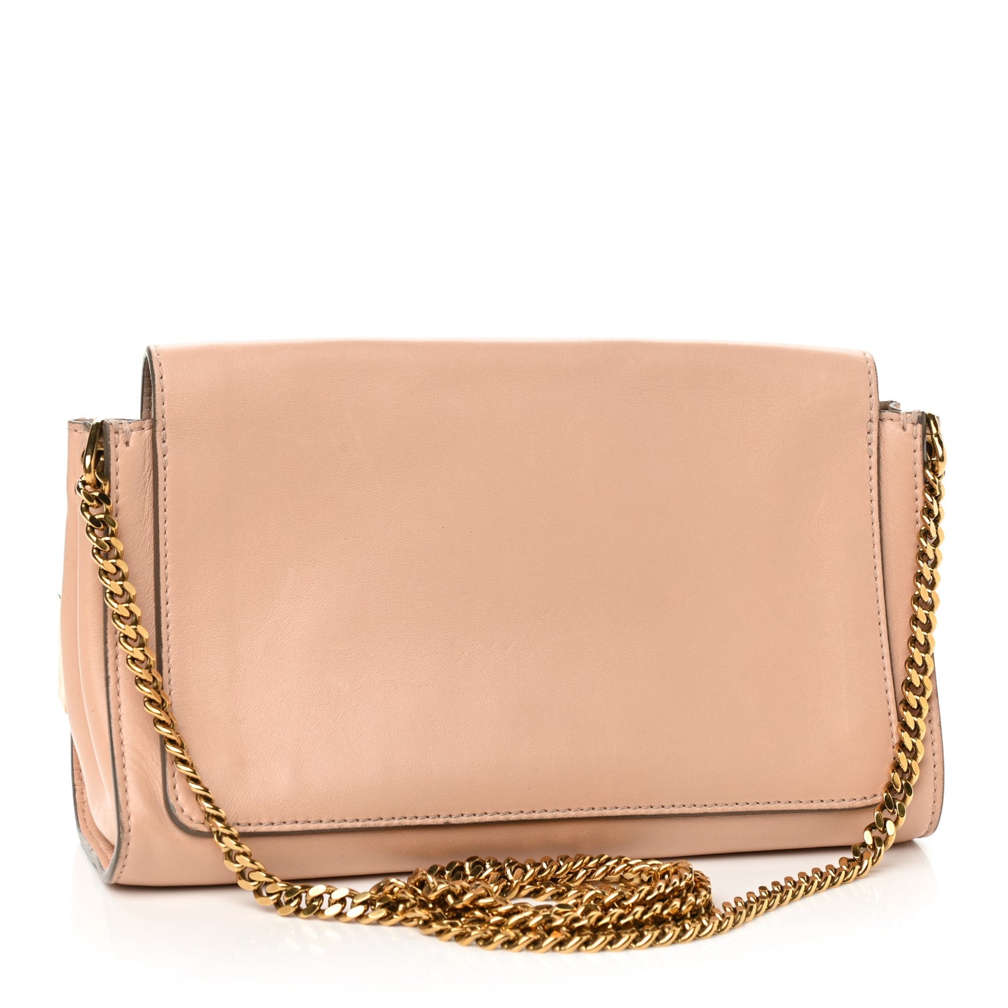 Nappa Medium Elle Chain Clutch Blush Nude