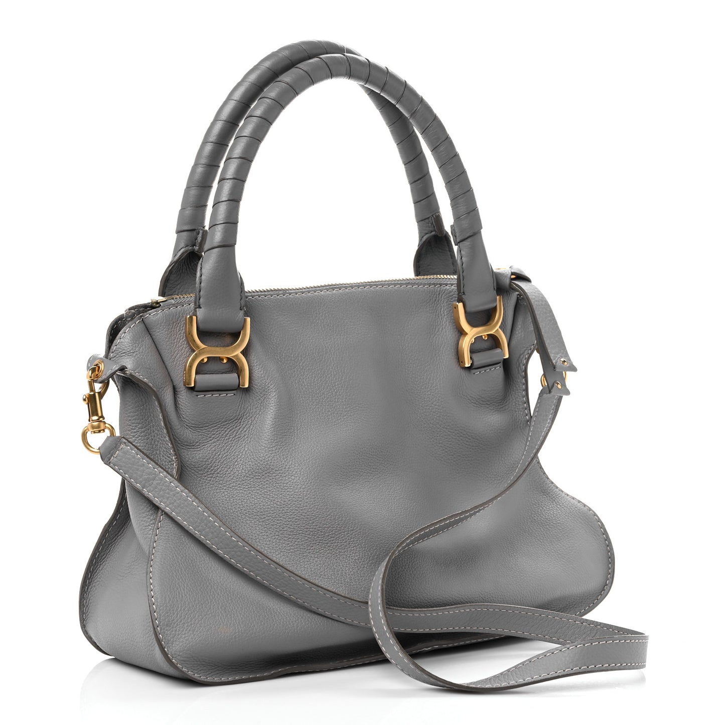 Calfskin Medium Marcie Satchel Cashmere Grey