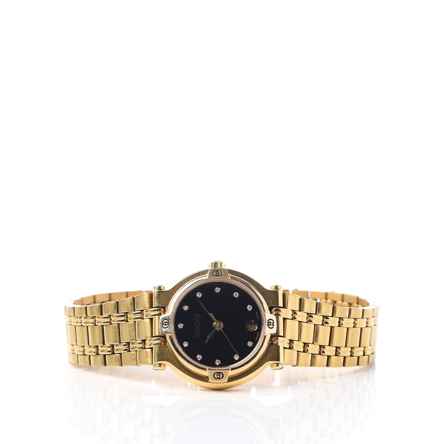 Gucci Stainless Steel Diamond 25mm 9200L Quartz Watch Black 3 of 6