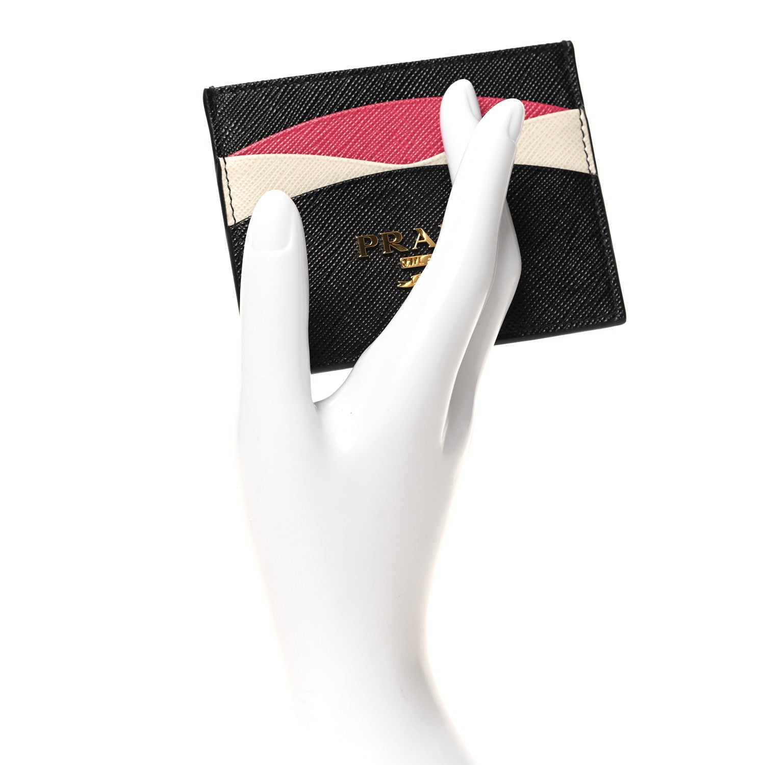 Prada Saffiano Card Holder Black Ibisco 2 of 7