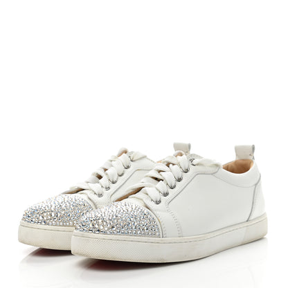 Christian Louboutin Calfskin Strass Junior Flat Sneakers 35.5 Version Latte 3 of 9
