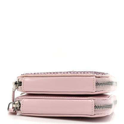 Prada Satin Crystal Mini Triangle Crossbody Pouch Alabastro 4 of 10