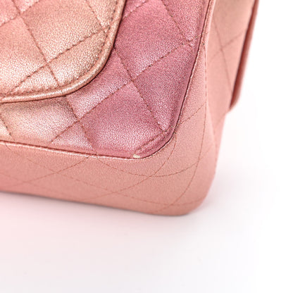 Chanel Metallic Lambskin Quilted Ombre Mini Rectangular Flap Pink 12 of 13