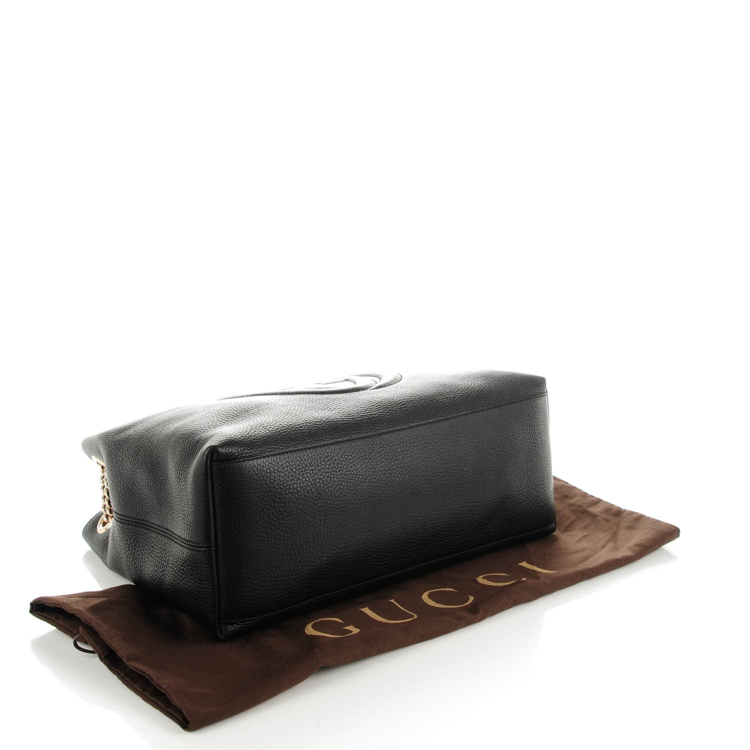 Gucci Pebbled Calfskin Medium Soho Chain Shoulder Bag Black 4 of 7