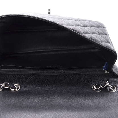 Chanel Caviar Quilted Jumbo Single Flap Black 6 of 11