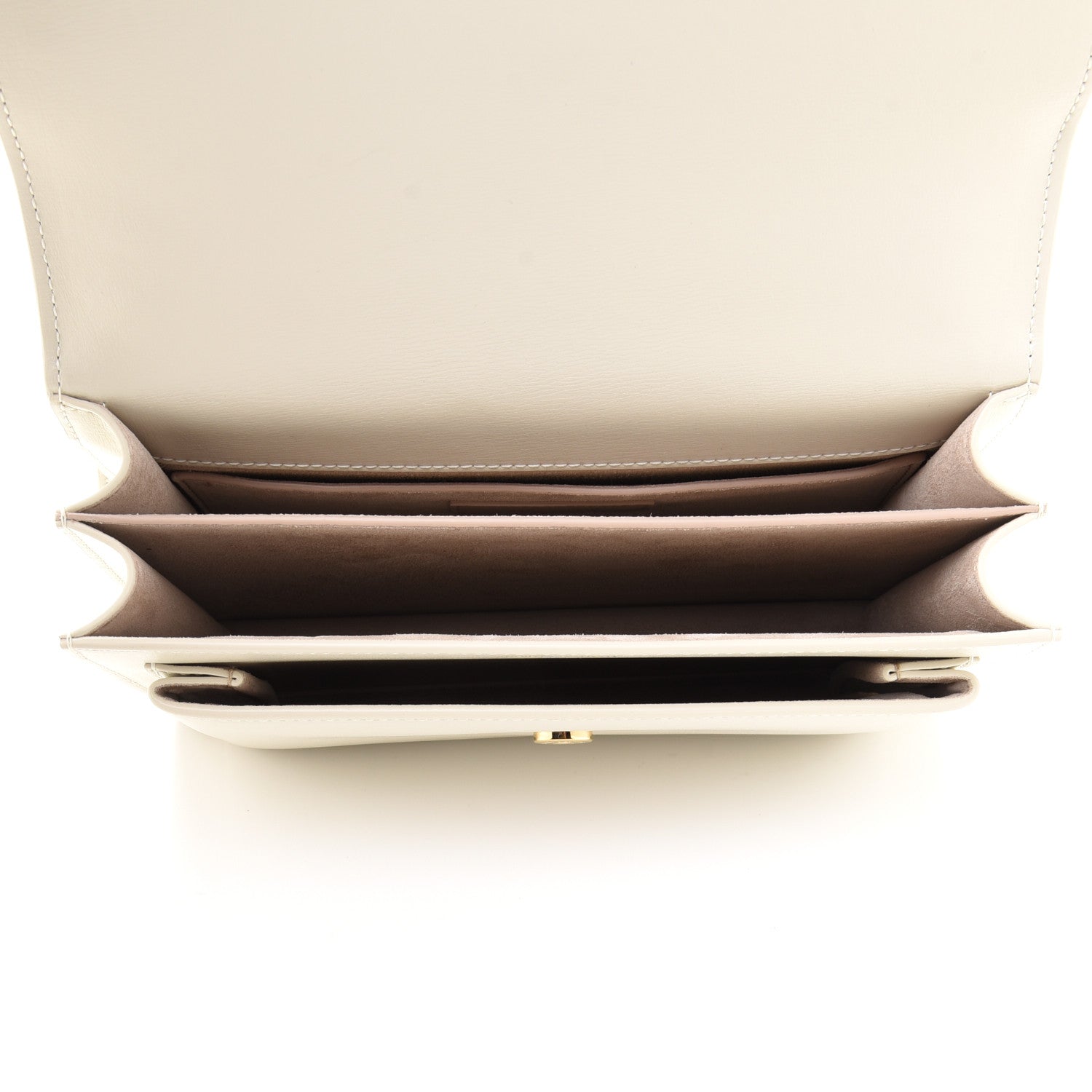 Saint Laurent Smooth Calfskin Medium Monogram Sunset Satchel Blanc Vintage 4 of 10