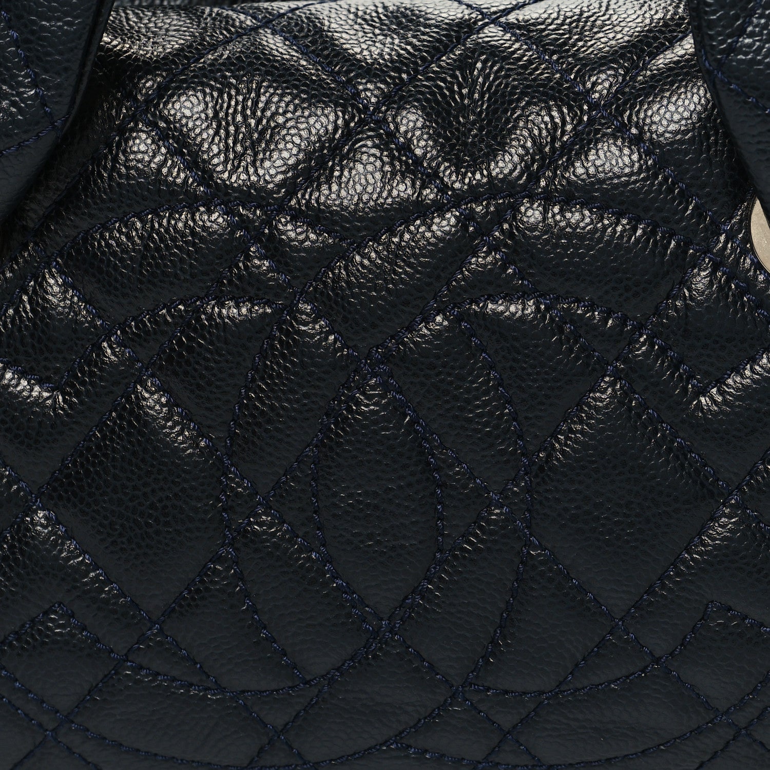 Chanel Caviar Quilted CC Timeless Bowler Navy 8 of 11