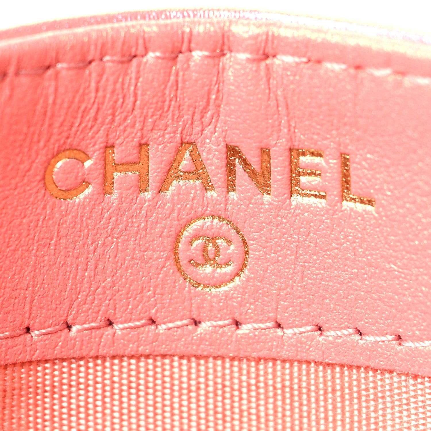 Chanel Iridescent Calfskin Quilted Chanel 19 Card Holder Pink 6 of 11