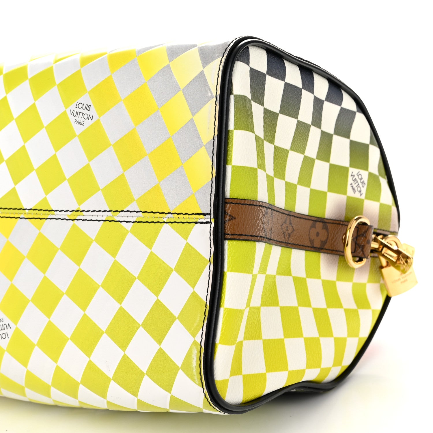 Louis Vuitton Epi Reverse Monogram Damier Race Speedy Bandouliere 30 Black Yellow 8 of 11