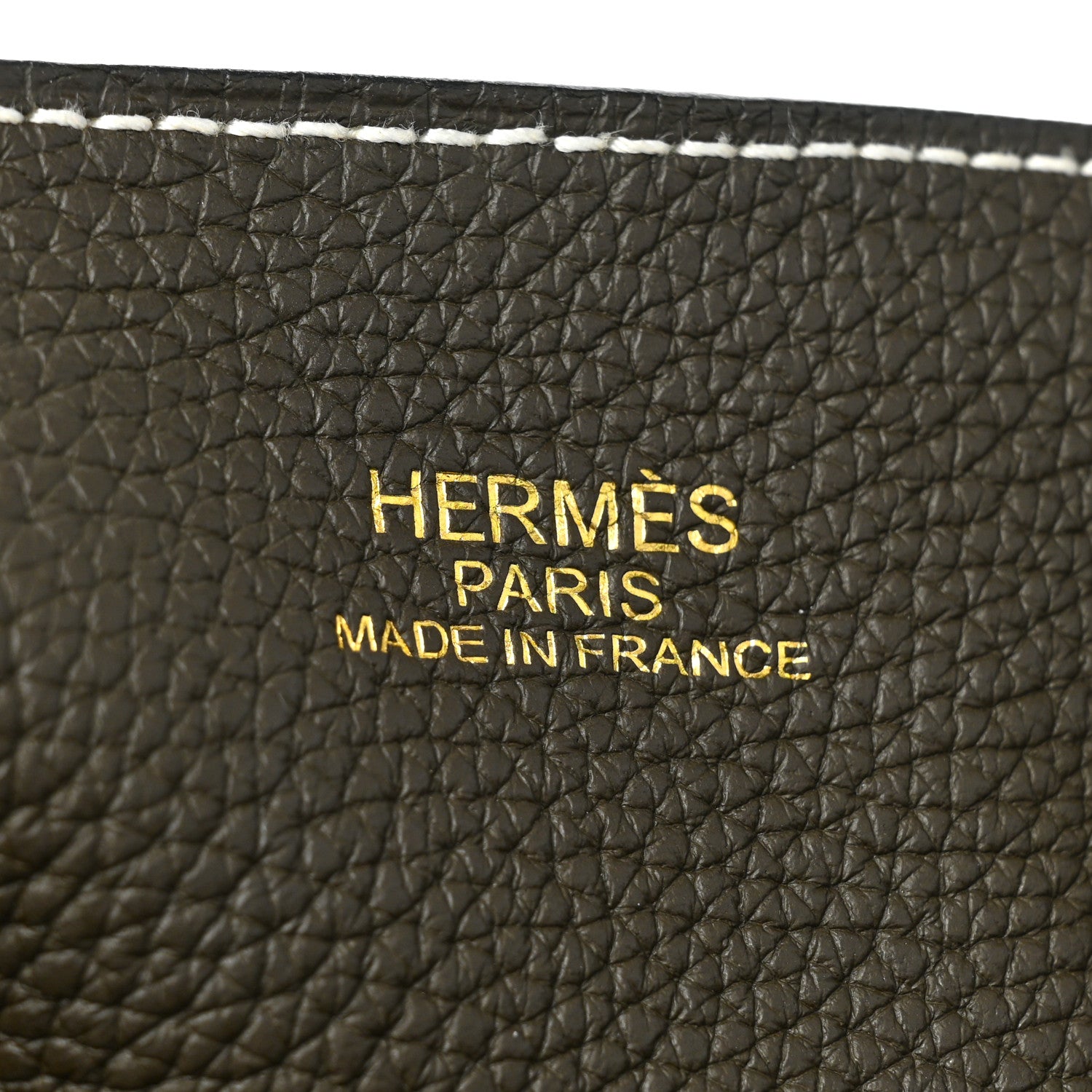 Hermes Taurillon Clemence Double Sens 45 Reversible Tote Vert De Gris Bamboo 9 of 11