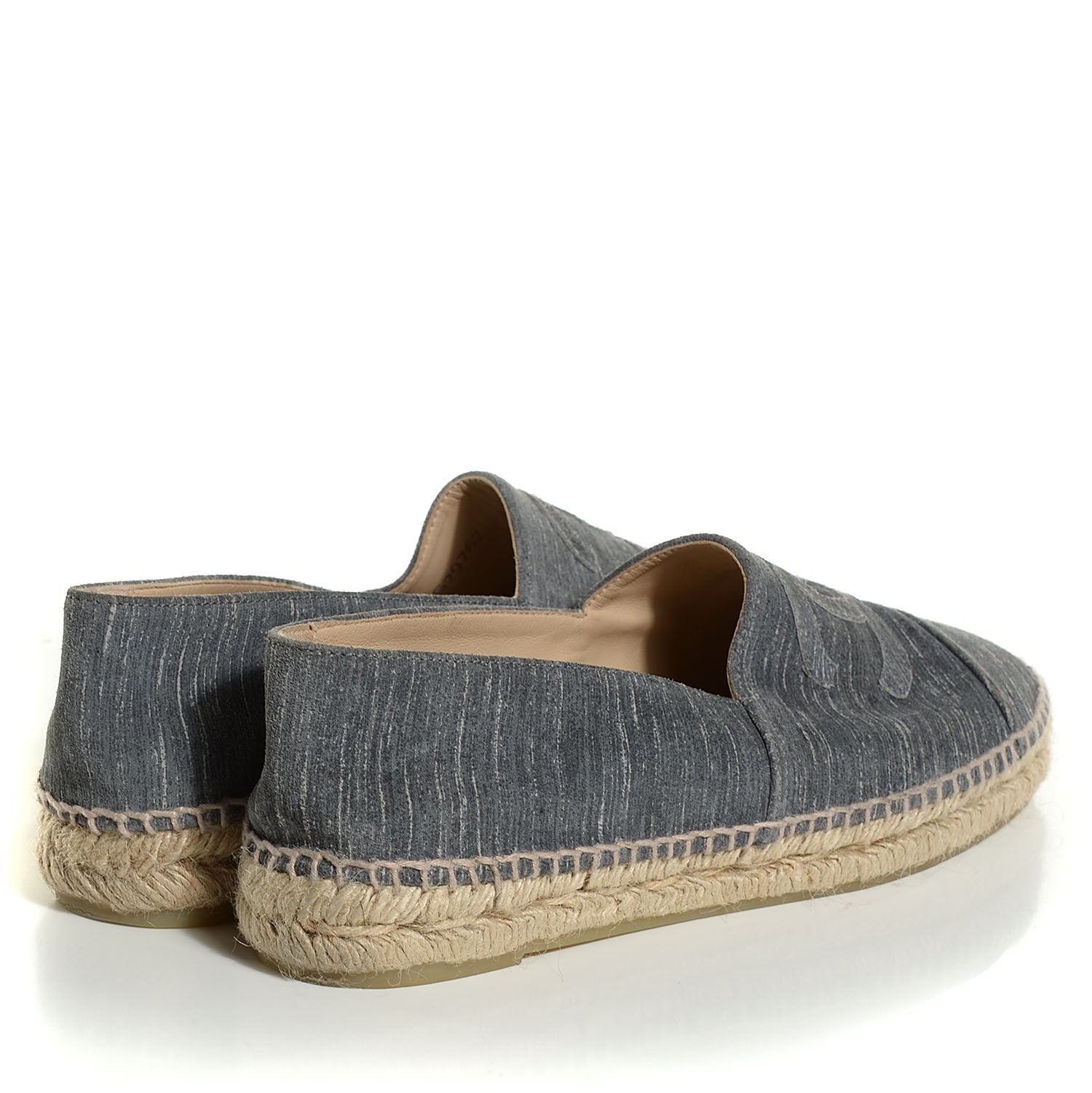 Chanel Striated Suede Espadrilles 40 Dark Grey 4 of 9