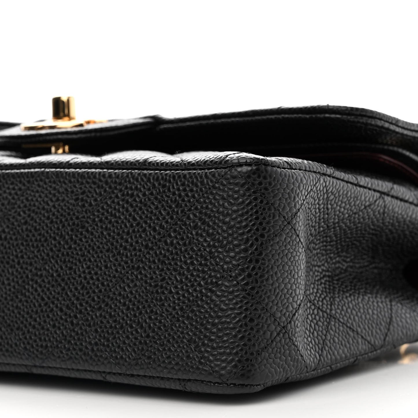 Caviar Quilted Small Double Flap Black