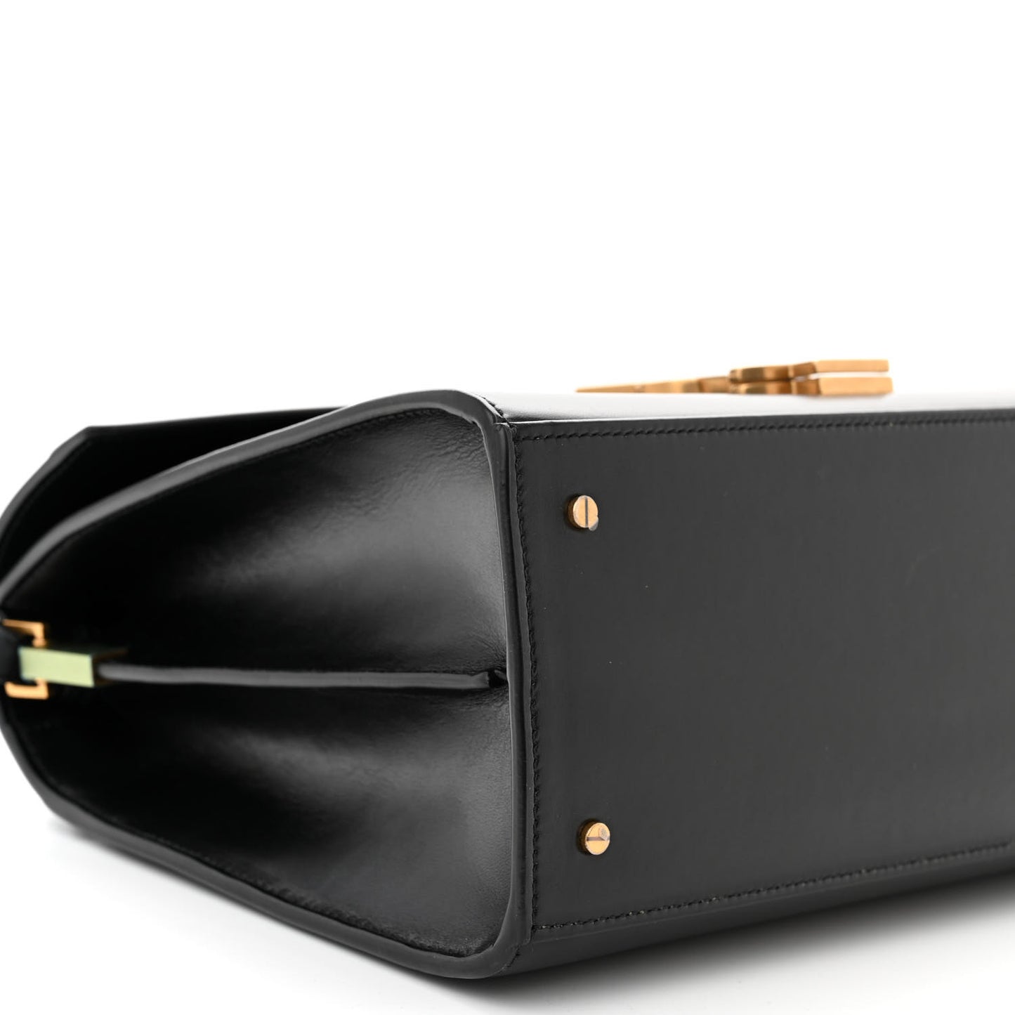 Smooth Calfskin Medium Classic Monogram Cassandra Top Handle Black Rouge Legion